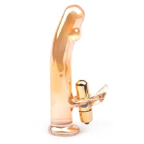 Golden Glass Dildo Vibrator